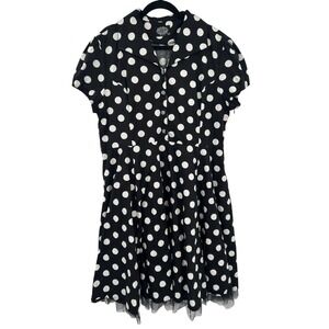 Hearts & Roses London Polka‎ Dot Tulle Rockabilly Tea Swing Dress US 22 Plus